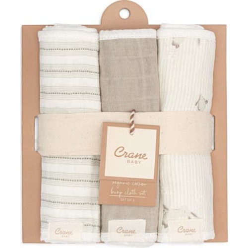 3-Pack Assorted Organic Cotton Burp Cloths Set