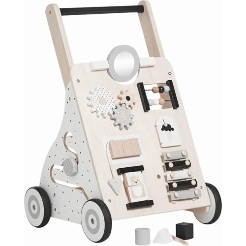 Wooden Baby Walker Push and Pull Learning Activity Walker Kids’ Activity Toy Multiple Activities Center Develops Motor Skills & Stimulates Creativity (Natural) : Amazon.com.au: Baby