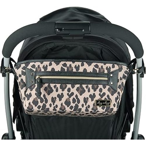 Itzy Ritzy Adjustable Stroller Caddy / Organizer - Stroller Organizer Bag Featuring Front Zippered Pocket, 2 Built-In Interior Pockets & Adjustable Straps to Fit Nearly Any Stroller (Leopard)