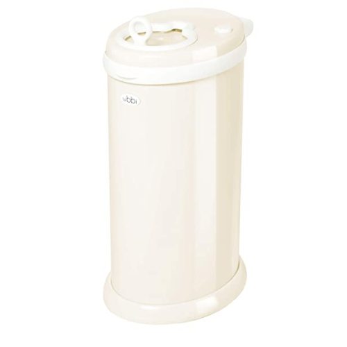 Ubbi Steel Diaper Pail, Odor Locking, No Special Bag Required, Award-Winning, Registry Must-Have, Ivory