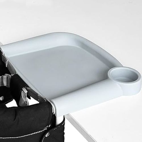 Fast Baby Dining Tray Compatible with Inglesina Fast Table Chair and for Chicco Fastlock Hook-on Chair-Soft Silicone Material Durable and Easy to Clean (Gray)