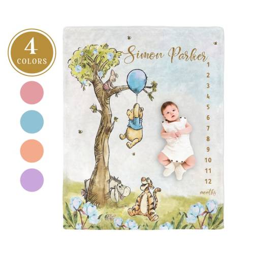 Winnie the Pooh Milestone Blanket Girl Boy Gender Neutral - Etsy