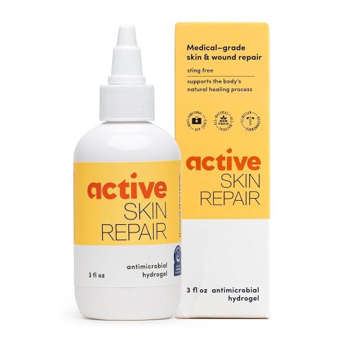 Active Skin Repair First Aid Healing Skin Hydrogel - Natural & Non-Toxic Repairing Ointment with Hypochlorus Acid for Minor Cuts, Wounds, Scrapes, Rashes, Sunburns, & More, HSA/FSA Eligible, 3 oz