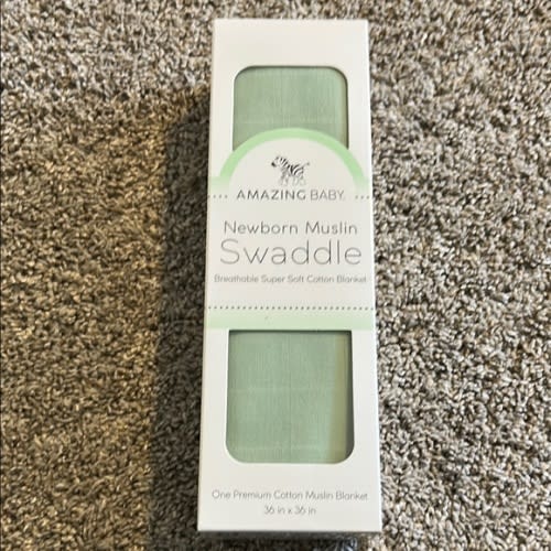 Green Newborn Muslin Swaddle