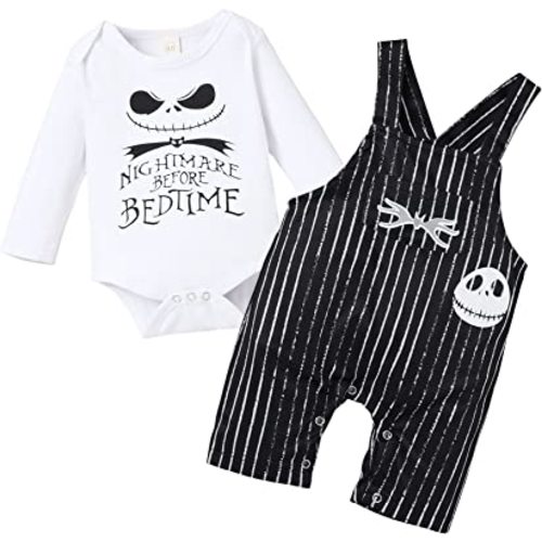 Baby Boy Girl Clothes 2PCs Outfit Set Halloween Skull Christmas Clothing Set