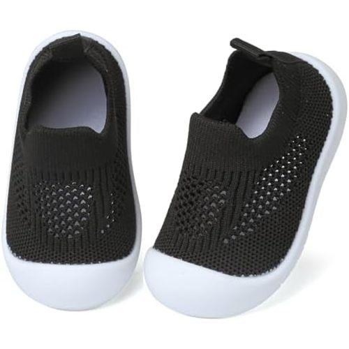 Baby Shoes for Boys Girls Breathable First Walking Shoes - Infant Toddler Trainers Shoes Non Skid Indoor Floor Slipper with Soft Sole Cotton Mesh On Sneaker