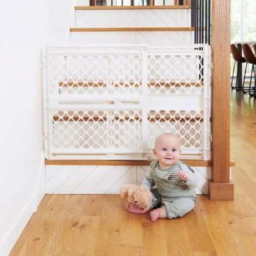 Toddleroo By North States 2-in-1 Supergate Secure Plastic Gate - White