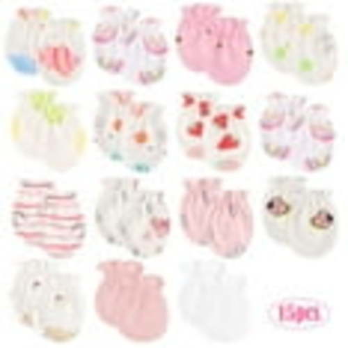 Deago 15 Pairs Newborn Baby Cotton Mittens No Scratch Gloves Unisex Newborn Mittens for Baby Boys Girls 0-5 Months
