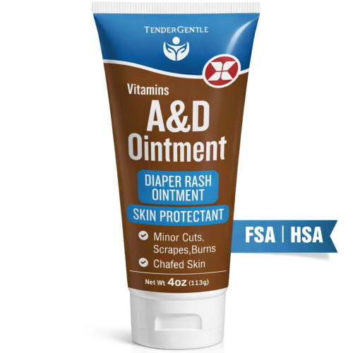 Tender Gentle Vitamin A&D Ointment for Baby Diaper Rashes - 4 oz of A and D Ointment for Adults, Seniors, and Babies HSA/FSA Eligible