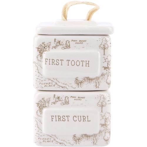 Winnie the Pooh First Tooth and Curl Keepsake Holder Box Set, 3.75 x 2 Inches