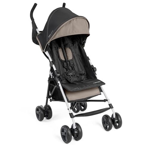 Ingenuity3D Mini Convenience Stroller – Lightweight Stroller with Compact Fold, Multi-Position Recline, Canopy with Pop Out Sun Visor – Umbrella Stroller for Travel and More, Cashew Tan