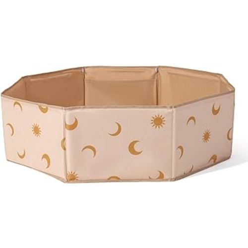GOGOSO Kids Beige Ball Pit Double Layer Oxford Play Ball Pool with Baketball Hoop and Storage Bag Playpen for Kids, Dogs, and Cats - Sturdy Construction (Balls Not Included),40Inch