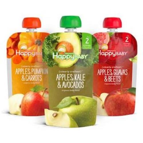 Happy Baby Organic Stage 2 Apples, Kale & Avocados (16 4-oz pouches)