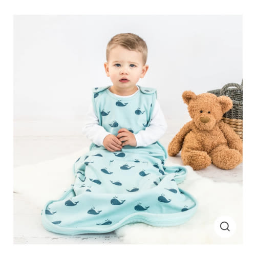 4 Season® Ultimate Baby Sleep Bag, Merino Wool & Organic Cotton, Whales
