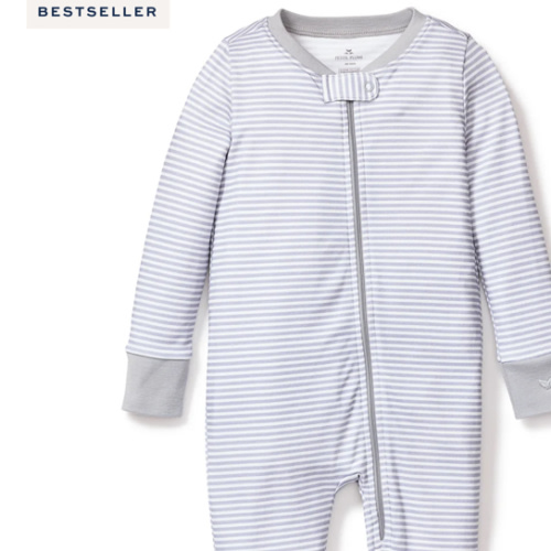 Baby's Pima Romper in Grey Stripes