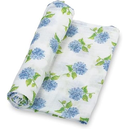 LollyBanks Swaddle Blanket | 100% Muslin Cotton | Newborn and Baby Nursery Essentials for Girls, Registry | Hydrangea Print