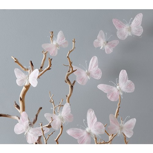 Pink Feather Butterflies Set