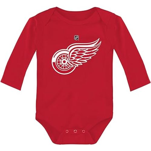 Outerstuff NHL Newborn & Infants 0-24 Months Primary Logo Long Sleeve Onesie Bodysuit Creeper Romper