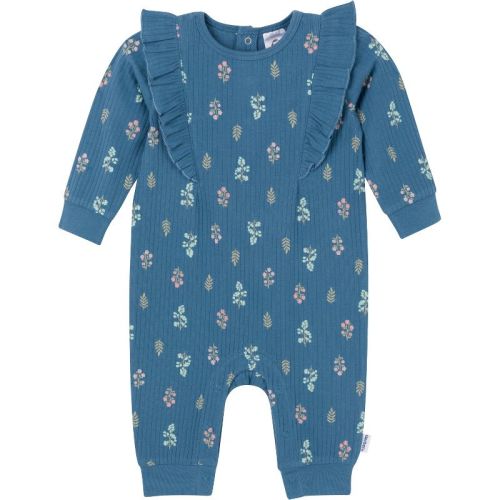 Gerber Baby Girls' Ruffled Romper, Tossed Flowers, 0-3 Months