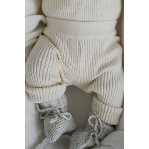 Luna + Luca Organic Booties - Black Speckle