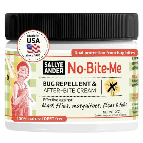 SALLYEANDER No Bite Me All-Natural Bug & Insect Repellent - Anti Itch Cream - 2 oz - Safe for Kids and Infants - Repels Mosquitoes, Black Flies, Fleas, and Ticks