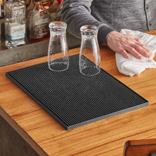Choice 12" x 18" Black Bar Mat