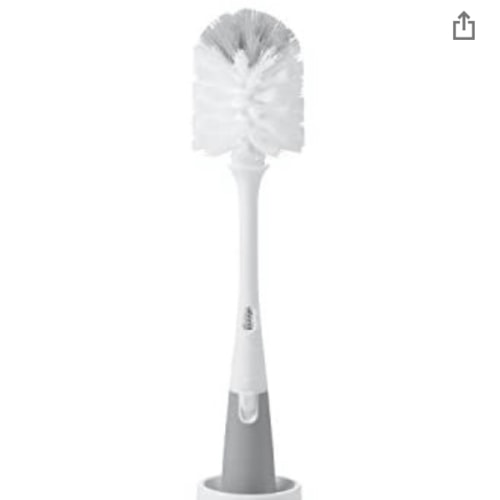 OXO Tot Bottle Brush with Nipple Cleaner and Stand, Gray