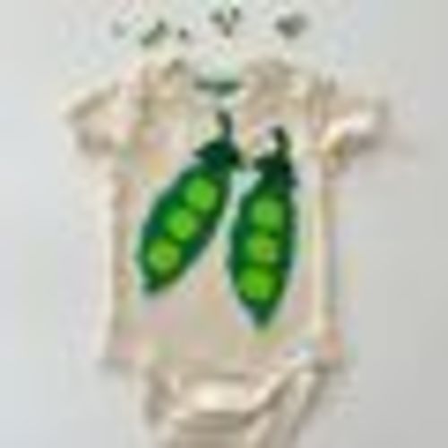 Pea Pod Onesie -Natural Cotton-Recycled felt appliqued-Baby and Toddler-Gift-Playful Kids Wear-Veggie Lovers-Eco Friendly-Garden Theme