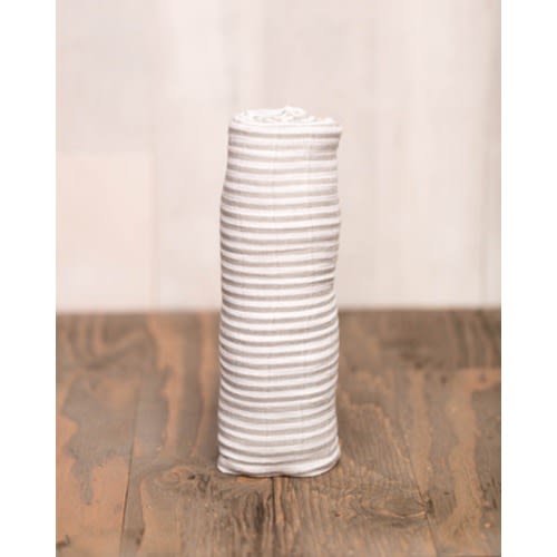 Muslin Swaddle, Grey Stripe - Spearmint LOVE