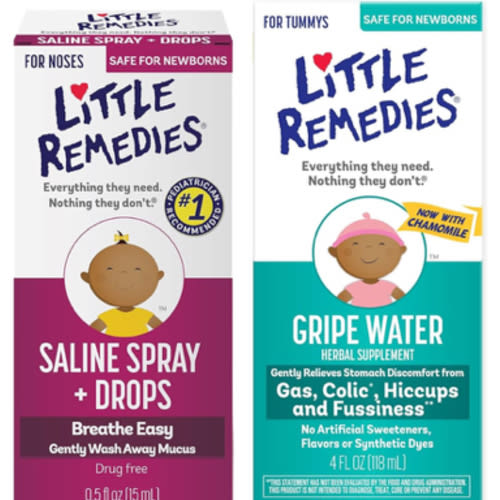 Little Remedies Infant Gas and Nose Solutions (1- 0.5 oz Saline Spray and Drops, 1- 4 oz Fast Acting Gripe Water)