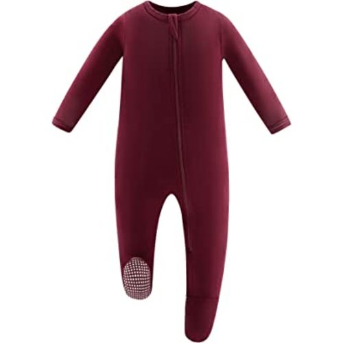 Owlivia Bamboo Baby Boy Girl Sleep 'N Play, Zip Front Non-Slip Footed Sleeper Pajamas
