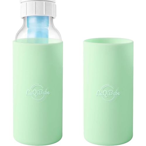 (2-Pack, Mint) Silicone Baby Bottle Sleeves, Compatible with Dr. Brown's Natural Flow Anti-Colic Options+ 8 oz Narrow Bottles, Reusable, Dishwasher-Safe Baby Bottle Covers