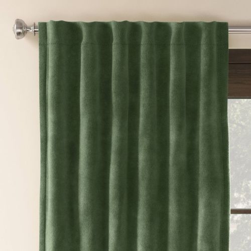 2pk 50"x63" Blackout Velvet Curtain Panels Green - Threshold™: Solid Woven, Machine Wash, Oeko-tex Certified