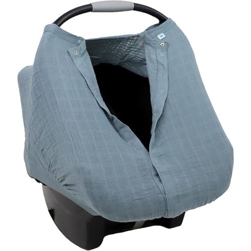 Little Unicorn Breathable Car Seat Canopy | Magnetic Closure Cover & Universal Fit | Protection & Privacy for Baby (Sea)