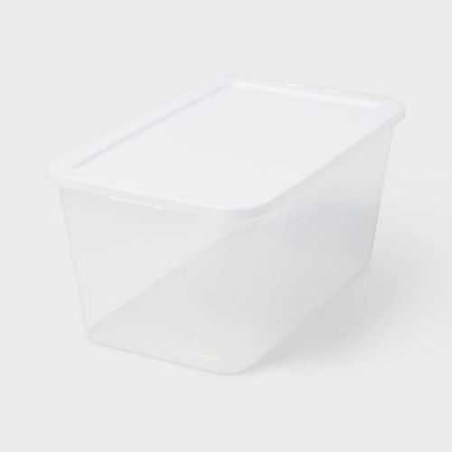 90qt Clear Storage Box White - Brightroom™