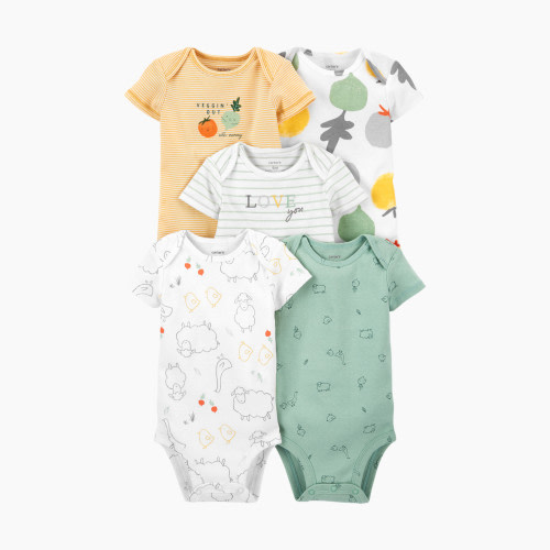 Carter's Short Sleeve Original Bodysuit (5 Pack) - Veggies, 3M