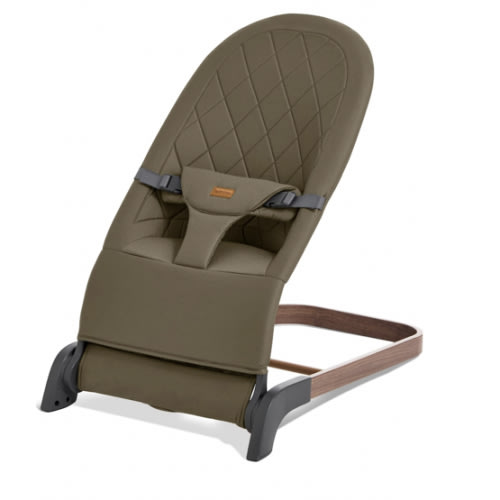 Foldable Baby Bouncer, Baby Bouncer Seat with 3 Adjustable Heights, Portable Newborn Rocker, Ergonomic Bouncer Seat for Natural Bounce, Bouncer for Babies 0-6 Months, Soft Cotton (Green)