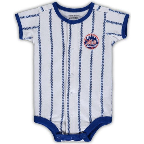 Outerstuff Newborn White/Royal New York Mets Power Hitter Short Sleeve Bodysuit, White