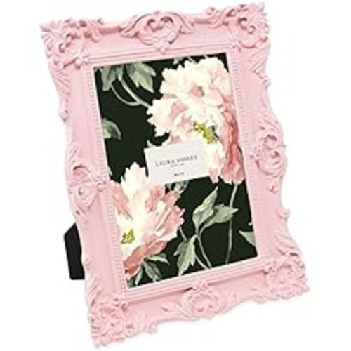 Amazon.com: Laura Ashley 5x7 Pink Ornate Textured Hand-Crafted Resin Picture Frame with Easel & Hook for Tabletop & Wall Display, Decorative Floral Design Home Décor, Photo Gallery, Art, More (5x7, Pink) : Home & Kitchen