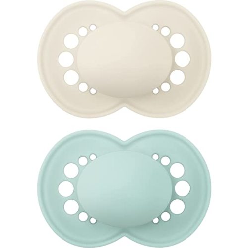 MAM Original Matte Pacifier (1 Sterilizing Pacifier Case), 6 Plus Months, Unisex Baby Pacifier, Best Pacifiers for Breastfed Babies, 6-16 Months (Pack of 2)