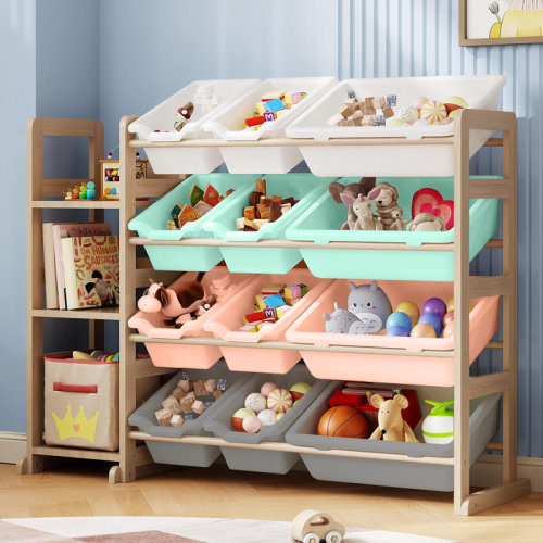 Isabelle & Max™ Toy Storage Organizer - Toy Organizers And Storage With Bookshelf, Toy Storage Shelf With 3 Shelves And 12 Storage Bins, Kids Bookshelf And Toy Storage For Kids Room, Playroom, Nursery & Reviews | Wayfair