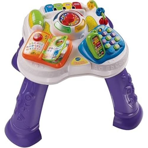 VTech Play & Learn Baby Activity Table, Baby Play Centre, Educational Baby Musical Toy with Shape Sorting, Sound Toy with Music Styles for Babies & Toddlers from 6 Months+ Boys & Girls, Purple