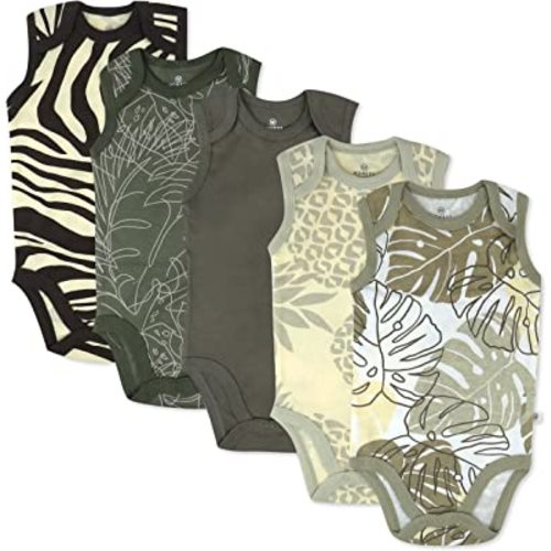HonestBaby Multipack Sleeveless and Cami Bodysuits One-Piece 100% Organic Cotton for Infant Baby Boys, Girls, Unisex