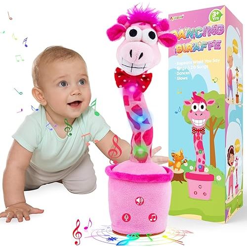 Aywewii Dancing Talking Giraffe Toy, Volume Adjustable Baby Toy Repeats Sings Mimicks Toddler Toys with 120 Songs Recording What You Say Gifts for Birthday Kids Toys for 3 4 5 6+ Year Olds
