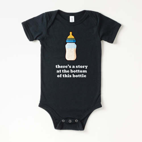 Bottom of This Bottle Onesie | Dark Grey Heather (6-12M)