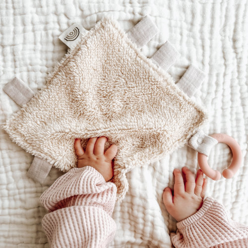 Neutral Baby Crinkle Toy / Taggy Blanket / Baby Lovey / Noisy Blanket