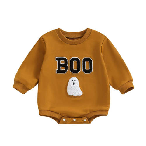 BOO Ghost Long-Sleeve Onesie - Hazel & Bo