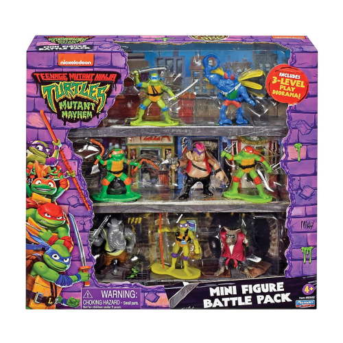 Teenage Mutant Ninja Turtles Mutant Mayhem Leonardo, Donatello, Michaelangelo, Raphael, Splinter, Super Fly, Bebop & Rocksteady Mini Figure Battle Pack