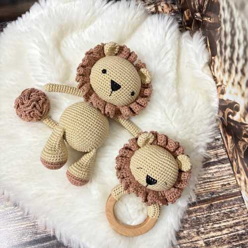 Personalized Newborn Set, Birthday Gift For Kids, Newborn Amigurumi Leon Toy, Baby Shower Gift, Crochet Leon, Plush Leon Toy