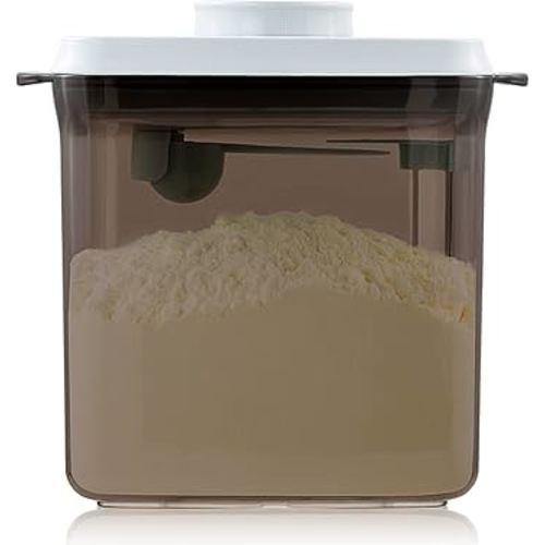 1700ml Airtight Formula Container Pop Up Milk Powder Container Formula Dispenser, 21OZ, 1.32LB, 600g, Brown